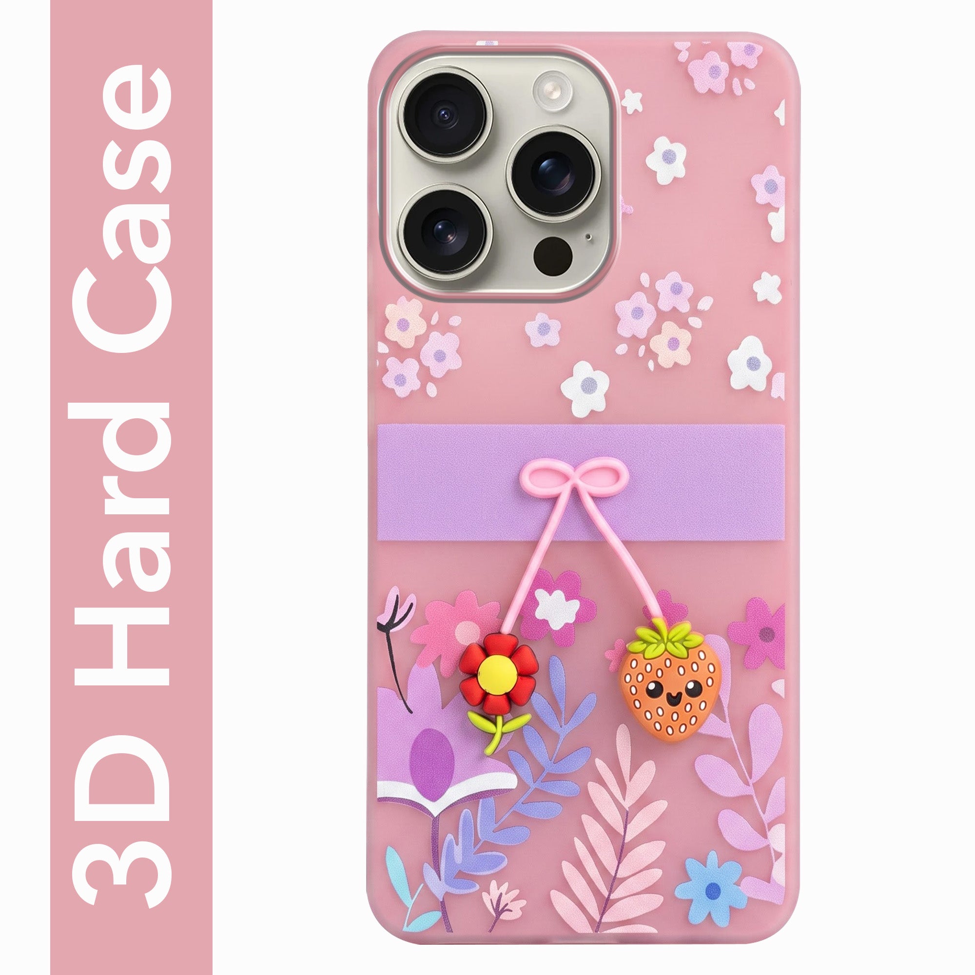 For Apple iPhone 16 Pro Back Cover Case (3D Cute Cartoons | Hard Back Side Soft | Matte Premium Finish | HD Printing)