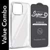 For Apple iPhone 13 Pro Combo with Back Cover and 9H Tempered Glass (Lifetime Anti-Yellow | Sleek Hard Crystal | Oleophobic Coating Screen Glass)