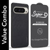 For Google Pixel 9 Pro Combo (Textured Grip Design | Micro-Fiber Cloth Inside | Oleophobic Coating Screen Glass)