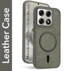 For iPhone 17 Pro | iPhone 18 Pro Back Cover Case Leather Finish (MagSafe Compatible Wireless Charging | Soft Touch | Camera Bump Protection)