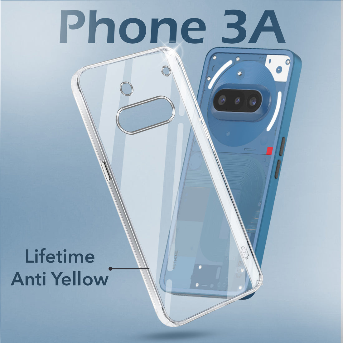 For Nothing Phone 3A 5G Back Cover Case (Hard Anti Yellow Clear Case | Sleek Hard Crystal Clear | Drop & Camera Protection | Shockproof Polycarbonate)