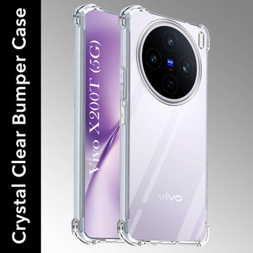 For Vivo X200T Shockproof Crystal-Clear Back Cover (Drop & Camera Protection | Hard Polycarbonate)