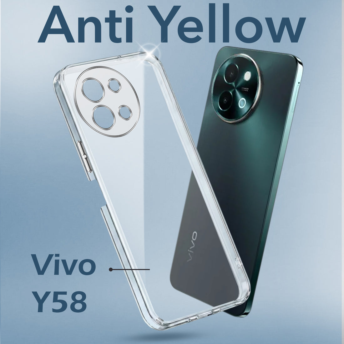 For Vivo Y58 5G Back Cover (Hard Anti Yellow Clear Case | Drop & Camera Protection | Shockproof Polycarbonate)
