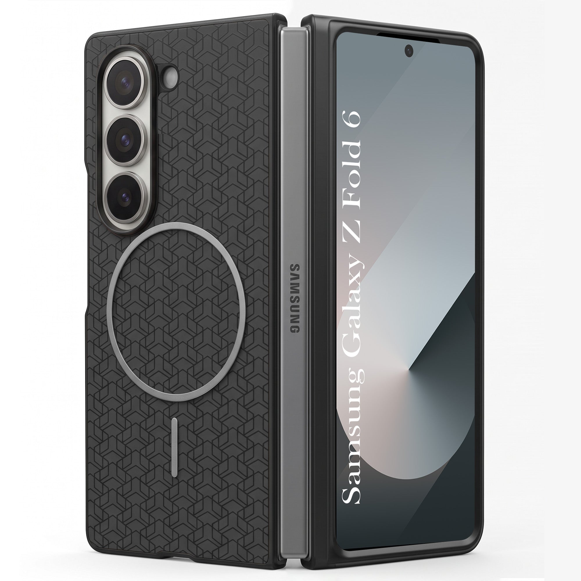 For Samsung Galaxy Z Fold 6 Back Cover Case Leather Finish (MagSafe Wireless Charging Compatible | Inside Microfiber Cloth)