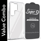 For Samsung Galaxy S26 Ultra Combo with Back Cover and 9H Tempered Glass (Lifetime Anti-Yellow | Sleek Hard Crystal | Oleophobic Coating Screen Glass)
