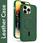 For Apple iPhone 14 Pro Max Back Cover Case Leather Finish(MagSafe Compatible Wireless Charging | Soft Touch | Camera Bump Protection)