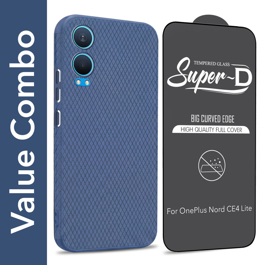 For Oneplus Nord CE 4 Lite 5G Combo with Back Cover and 9H Tempered Glass (Liquid Silicone | Camera Protection | Oleophobic Coating Screen Glass)