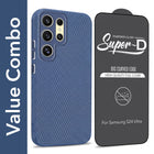 For Samsung Galaxy S24 Ultra Combo with Back Cover and 9H Tempered Glass (Liquid Silicone | Camera Protection | Oleophobic Coating Screen Glass)