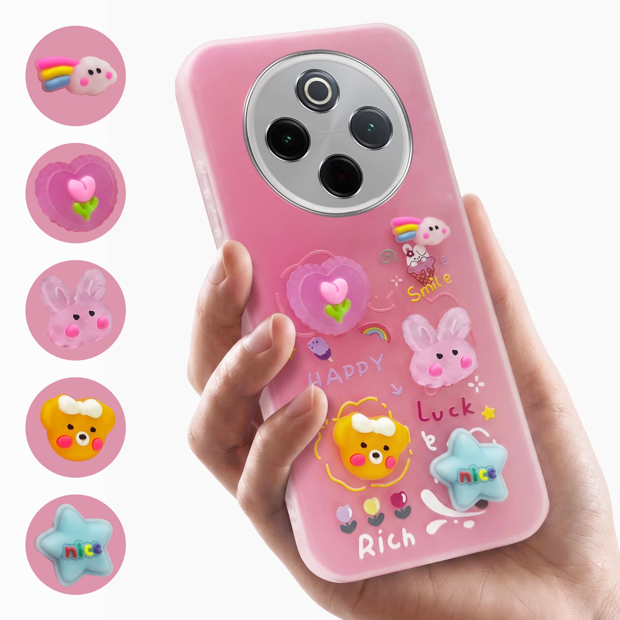 For Vivo T4 Back Cover Case (3D Cute Cartoons | Hard Back Side Soft | Matte Premium Finish | HD Printing)