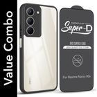 For Realme Narzo 80x Combo with Back Cover and 9H Tempered Glass (Lifetime Anti-Yellow | Crystal Clear Shockproof | Oleophobic Coating Screen Glass)