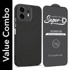For OnePlus N6 Combo with Back Cover and 9H Tempered Glass (Liquid Silicone | Camera Protection | Oleophobic Coating Screen Glass)
