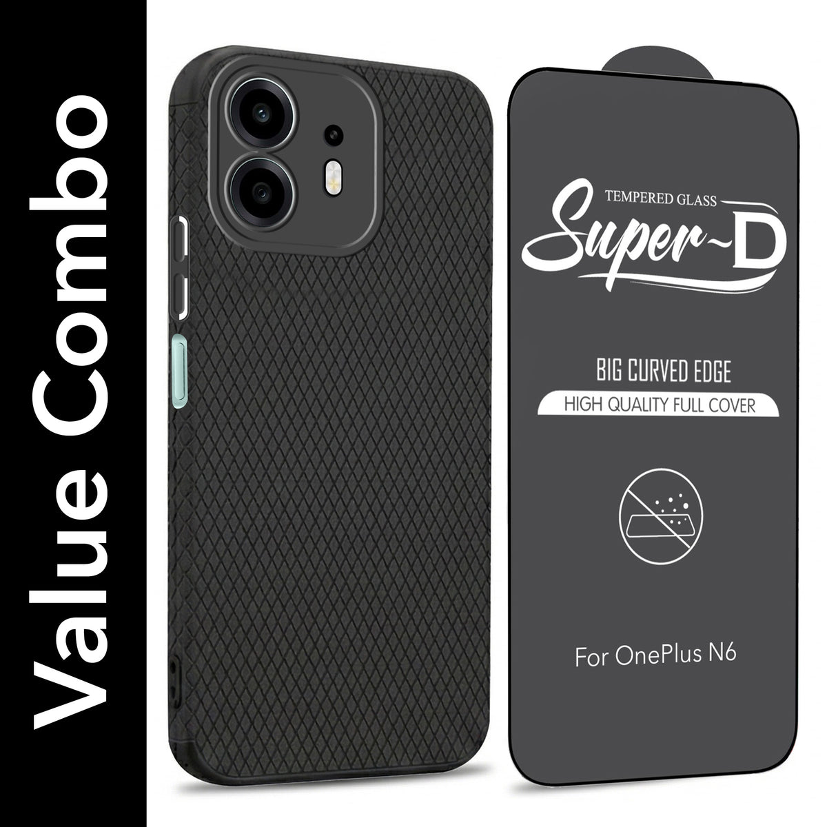 For OnePlus N6 Combo with Back Cover and 9H Tempered Glass (Liquid Silicone | Camera Protection | Oleophobic Coating Screen Glass)