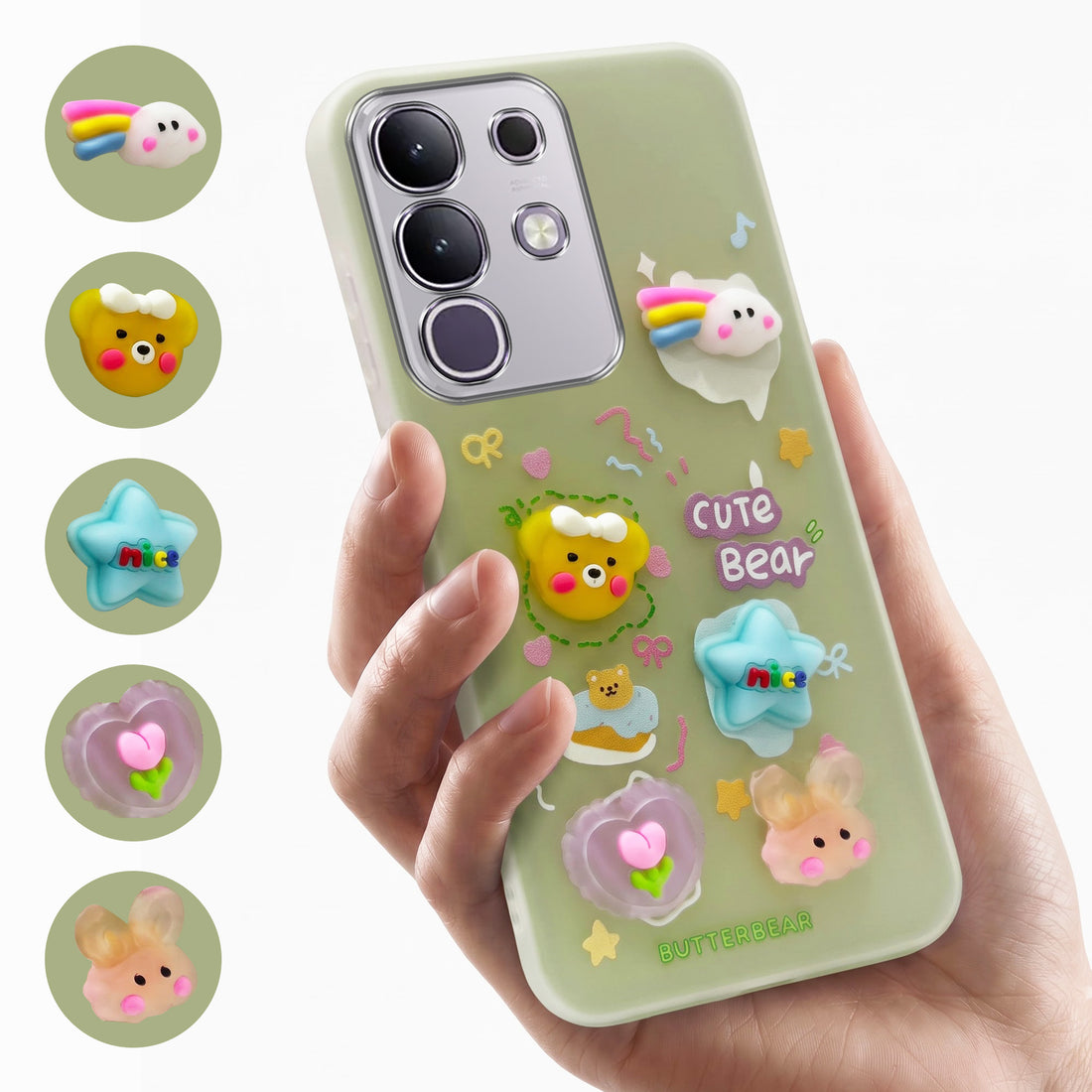 For Vivo T4x | Vivo Y31 Pro Back Cover Case (Cute 3D cartoon charms design | Slim Aesthetic Case for Girls | Camera Protection | Hard Unbreakable)