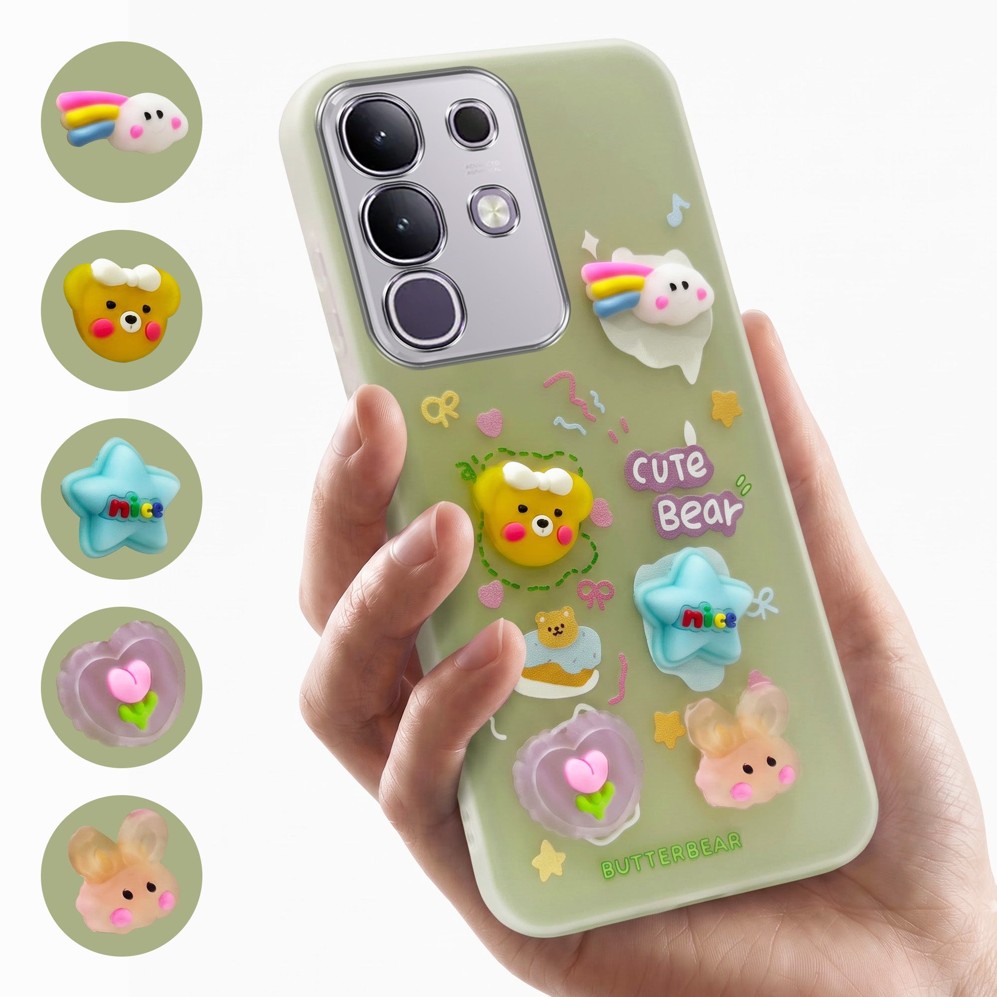 For Vivo T4x | Vivo Y31 Pro Back Cover Case (Cute 3D cartoon charms design | Slim Aesthetic Case for Girls | Camera Protection | Hard Unbreakable)
