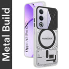 For Oppo A3 Pro 5G Metallic Back Cover Case (Metallic Camera Protection & Buttons | Translucent Milky Shade | Hard Polycarbonate)