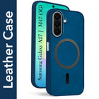For Samsung Galaxy A27 5G | Galaxy M47 5G Back Cover Case Leather Finish (MagSafe Compatible Wireless Charging | Soft Touch | Camera Bump Protection)