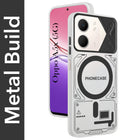 For Oppo A5X Metallic Back Cover Case (Metallic Camera Protection & Buttons | Translucent Milky Shade | Hard Polycarbonate)