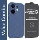 For Vivo X200 FE Combo with Back Cover and 9H Tempered Glass (Liquid Silicone | Camera Protection | Oleophobic Coating Screen Glass)