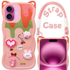 For Apple iPhone 16 Plus Back Case Cover Strap (3D Embossed Figures | Strap Holder | 360* Soft Cushion with Camera Bump)