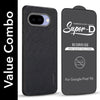 For Google Pixel 9A Combo (Textured Grip Design | Micro-Fiber Cloth Inside | Oleophobic Coating Screen Glass)