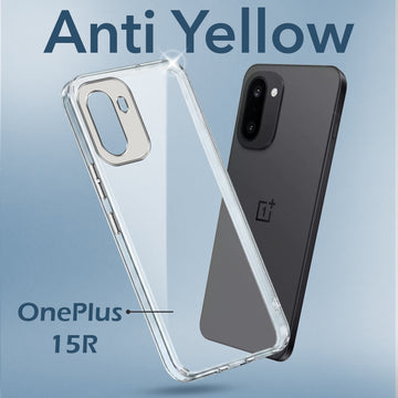 For OnePlus 15R Back Cover Case Lifetime Anti-Yellow Clear (Sleek Hard Crystal | Shockproof and Camera Protection)