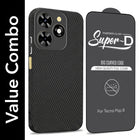 For Tecno Pop 8 Combo with Back Cover and 9H Tempered Glass (Liquid Silicone | Camera Protection | Oleophobic Coating Screen Glass)