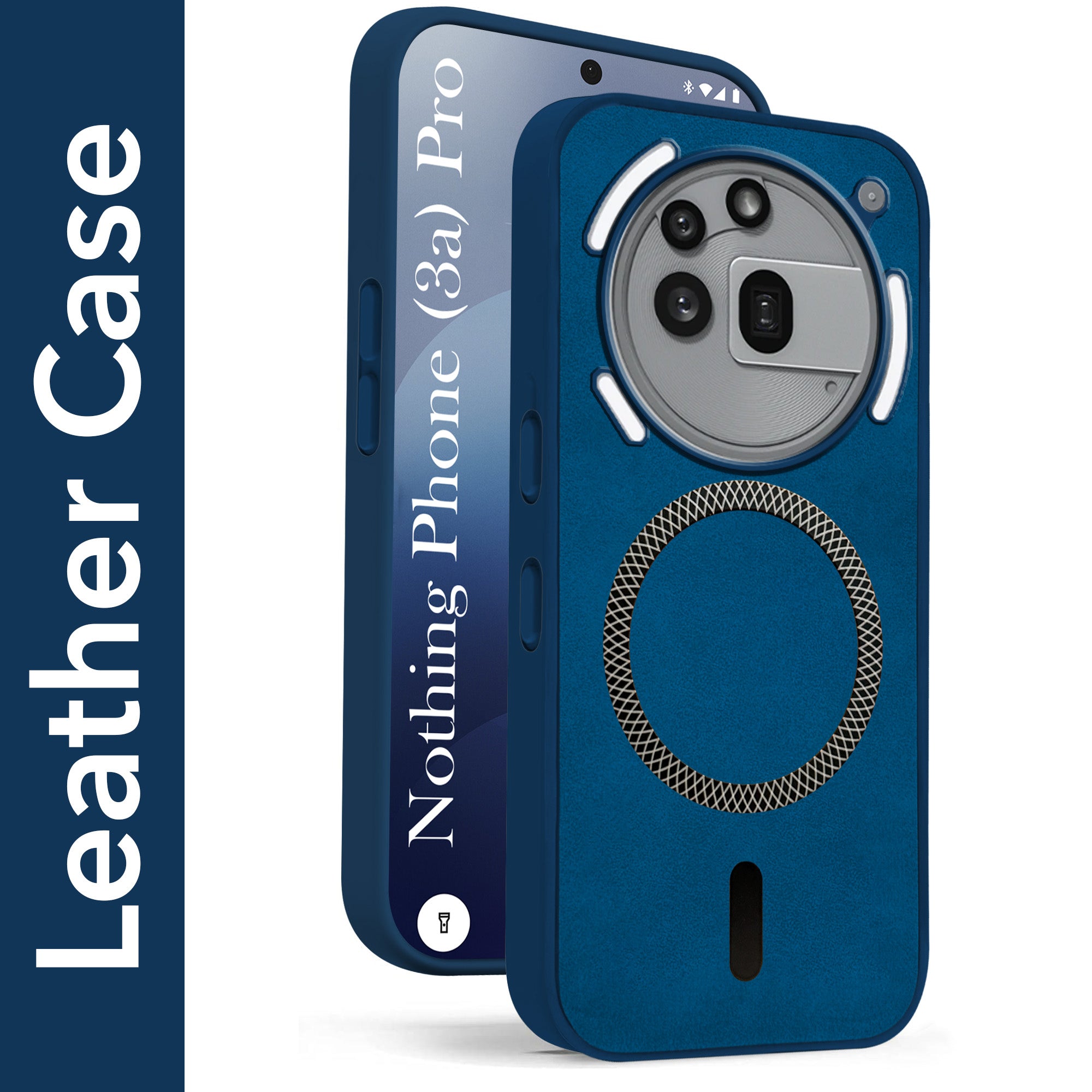 For Nothing Phone 3A Pro 5G Back Cover Case Leather Finish (MagSafe Compatible Wireless Charging | Soft Touch | Camera Bump Protection)