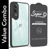 For Oneplus Nord CE 4 Combo with Back Cover and 9H Tempered Glass (Lifetime Anti-Yellow | Crystal Clear Shockproof | Oleophobic Coating Screen Glass)
