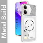 For Vivo Y11 | Vivo Y21 5G Metallic Back Cover Case (Metallic Camera Protection & Buttons | Translucent Milky Shade | Hard Polycarbonate)
