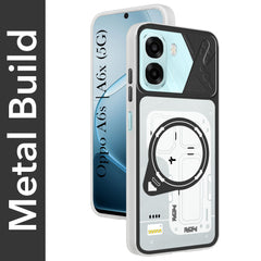 For Oppo A6X | Oppo A6S Metallic Back Cover Case (Metallic Camera Protection & Buttons | Translucent Milky Shade | Hard Polycarbonate)