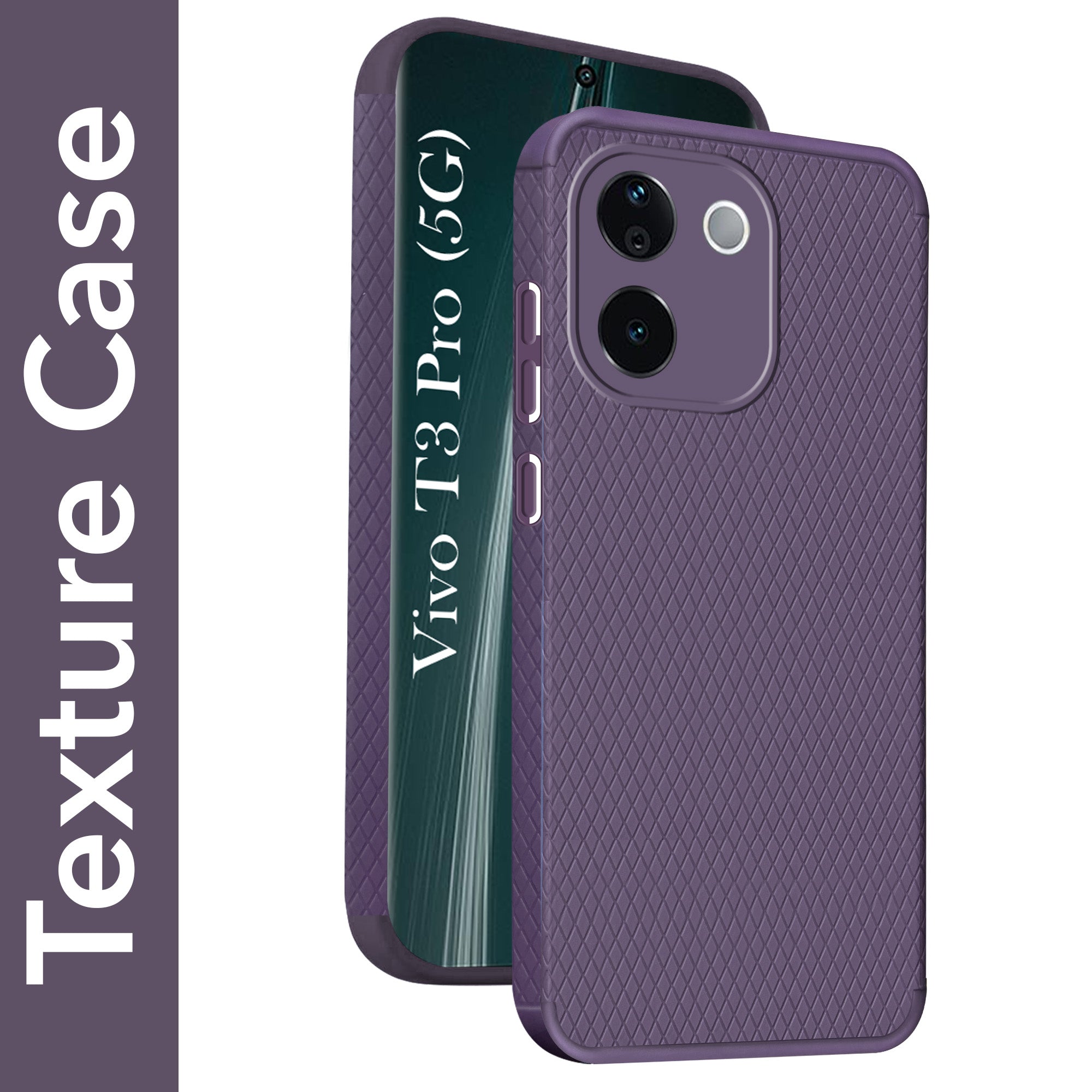 For Vivo T3 Pro Back Cover Case (Liquid Silicone | Side Grip | Camera Protection)