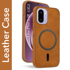 For OnePlus 15R Back Cover Case Leather Finish (MagSafe Compatible Wireless Charging | Soft Touch | Camera Bump Protection)