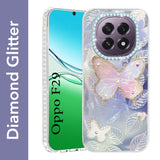 For Oppo F29 Back Cover Case (Luxury Floral Glitter Cute Butterfly | Diamond Studded Camera Bump | Girls & Women Design)