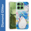 For Motorola Moto Edge 60 Back Cover Case (Luxury Floral Glitter Cute Butterfly | Diamond Studded Camera Bump | Girls & Women Design)