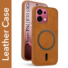 For Oppo F31 5G | Oppo F33 5G Back Cover Case Leather Finish (MagSafe Compatible Wireless Charging | Soft Touch | Camera Bump Protection)