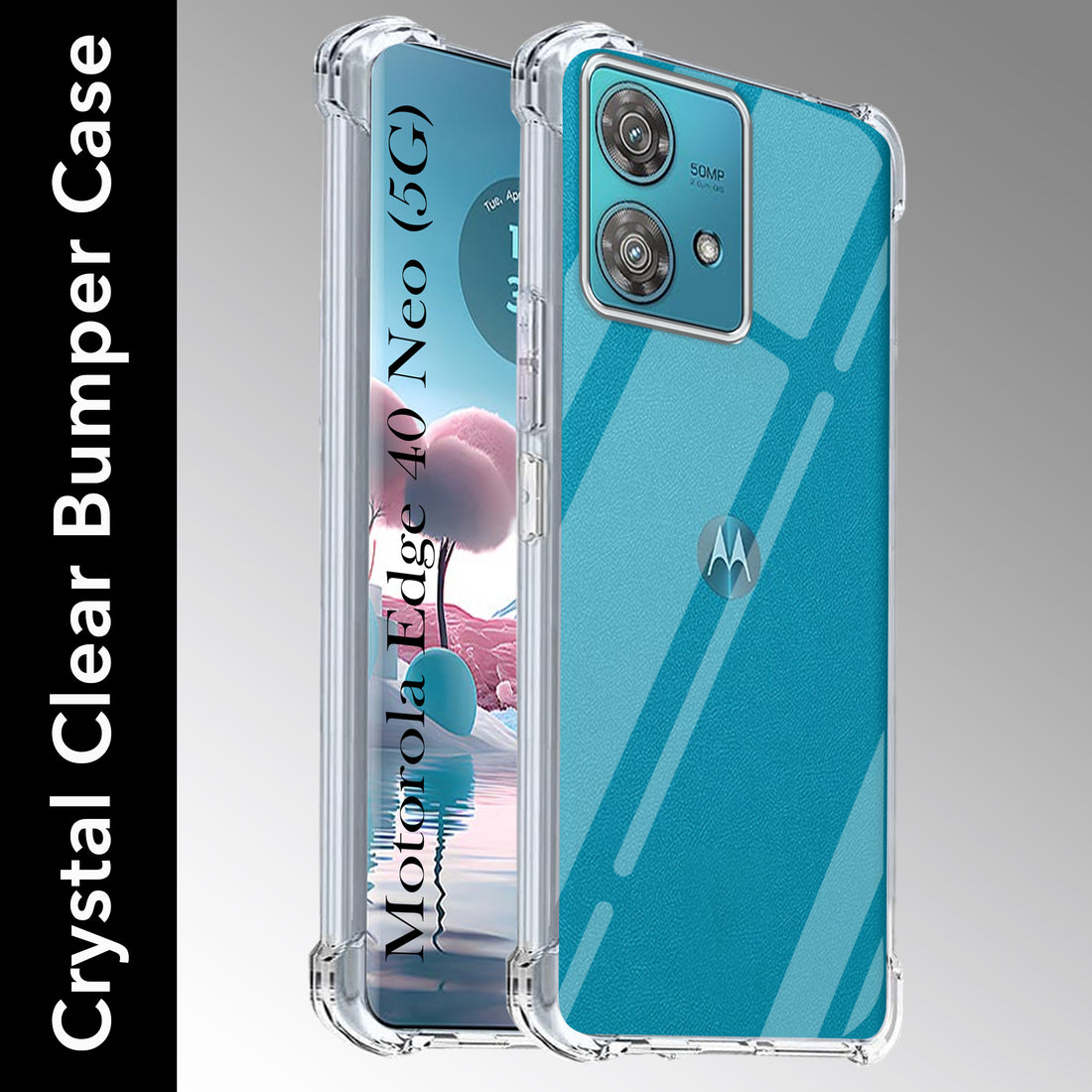 For Motorola Moto Edge 40 Neo Shockproof Crystal-Clear Back Cover ( Drop & Camera Protection | Hard Polycarbonate)