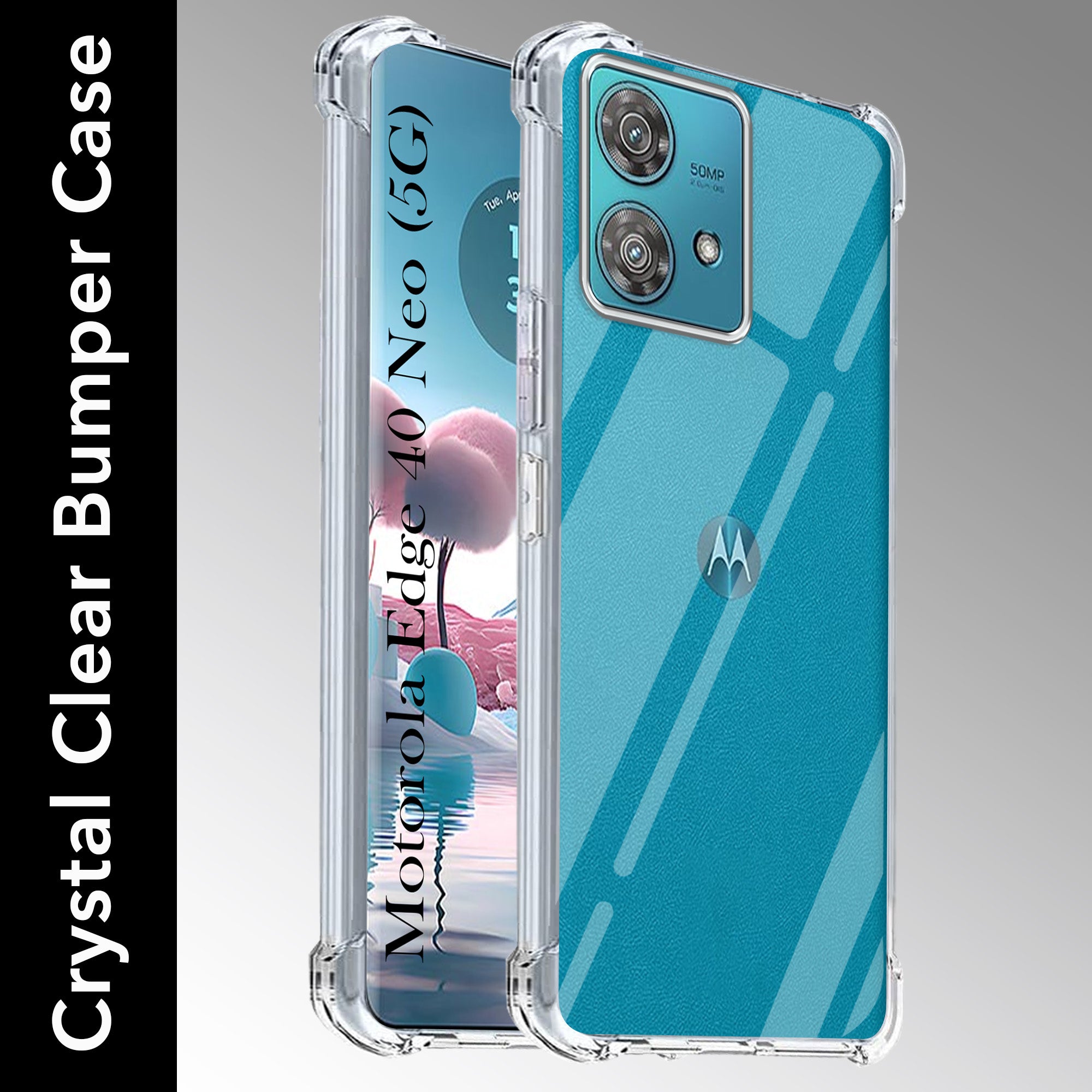 For Motorola Moto Edge 40 Neo Shockproof Crystal-Clear Back Cover ( Drop & Camera Protection | Hard Polycarbonate)