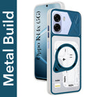 For Oppo K14x 5G Metallic Back Cover Case (Metallic Camera Protection & Buttons | Translucent Milky Shade | Hard Polycarbonate)
