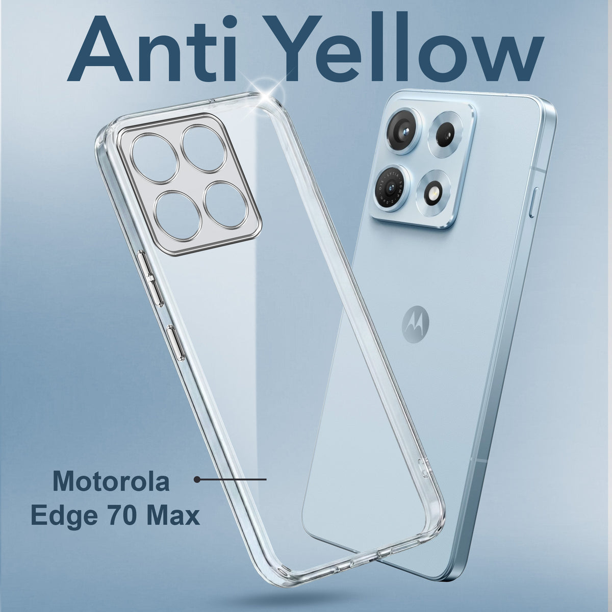For Motorola Moto Edge 70 Max Back Cover Case Lifetime Anti-Yellow Clear (Sleek Hard Crystal | Shockproof and Camera Protection)