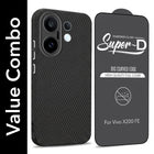 For Vivo X200 FE Combo with Back Cover and 9H Tempered Glass (Liquid Silicone | Camera Protection | Oleophobic Coating Screen Glass)