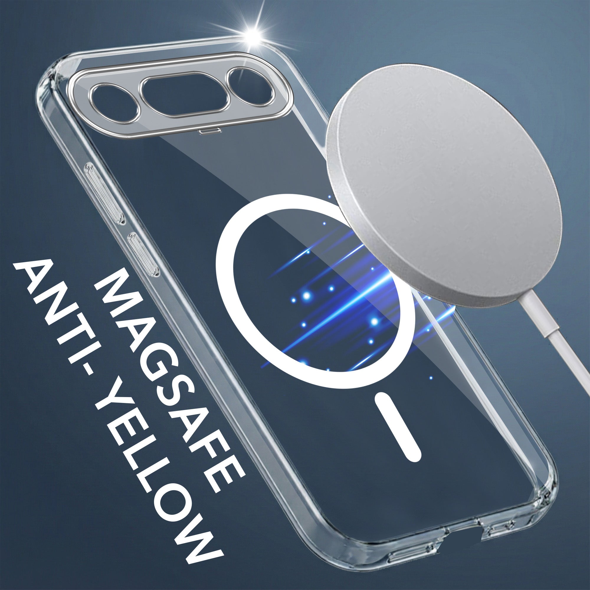 For Vivo X300 FE Back Cover Case Lifetime Anti-Yellow MagSafe Compatible Clear (Sleek Hard Crystal | Shockproof and Camera Protection)