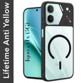 For Vivo iQOO Z11x 5G Back Cover Case Lifetime Anti-Yellow Clear (Camera Protection | Side Grip | Wireless MagSafe Compatible)