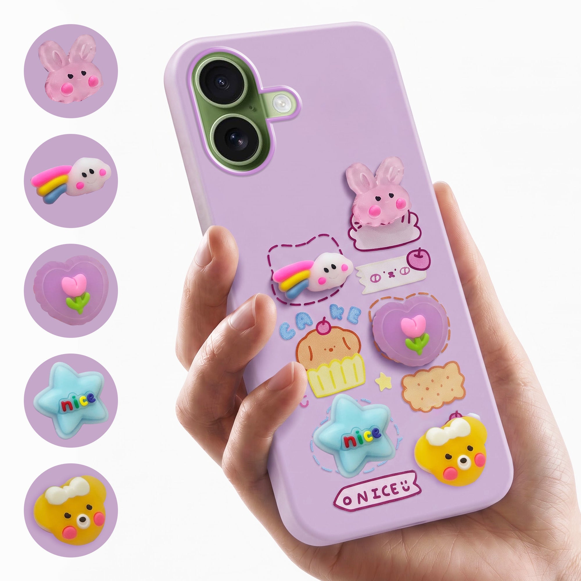 For Apple iPhone 17 Back Cover Case (3D Cute Cartoons | Hard Back Side Soft | Matte Premium Finish | HD Printing)