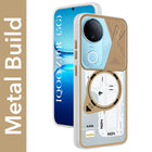 For Vivo iQOO Z10R Metallic Back Cover Case (Metallic Camera Protection & Buttons | Translucent Milky Shade | Hard Polycarbonate)