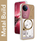For Vivo V50 | Vivo V50e Metallic Back Cover Case (Metallic Camera Protection & Buttons | Translucent Milky Shade | Hard Polycarbonate)