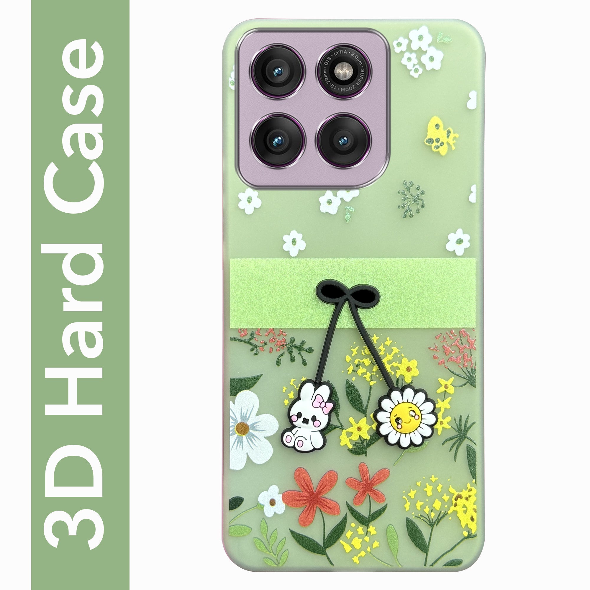 For Motorola Moto Edge 60 Pro Back Cover Case (3D Cute Cartoons | Hard Back Side Soft | Matte Premium Finish | HD Printing)