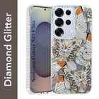 For Samsung Galaxy S25 Ultra Back Cover Case (Luxury Floral Glitter Cute Butterfly | Diamond Studded Camera Bump | Girls & Women Design)