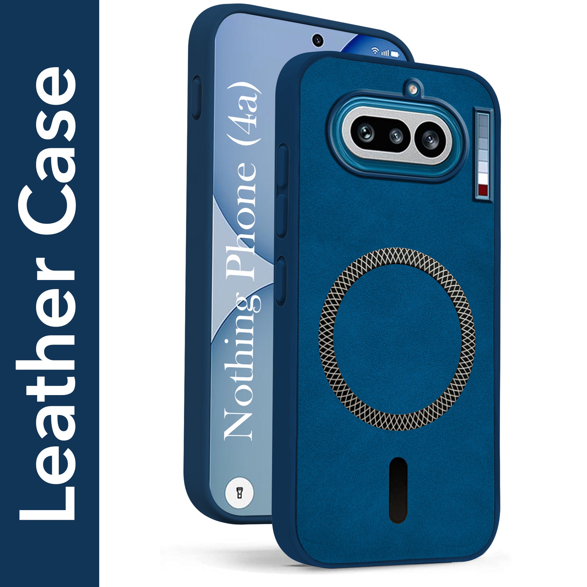 For Nothing Phone 4A 5G Back Cover Case Leather Finish (MagSafe Compatible Wireless Charging | Soft Touch | Camera Bump Protection)