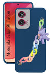 For Motorola Moto Edge 50 Fusion Back Cover Case (Wrist Hanging Chain | Teddy Bracelet Charms | Dual Color Matte Finish | Full Camera Protection | Sleek and Professional)