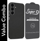 For Samsung Galaxy S25 FE Combo with Back Cover and 9H Tempered Glass (Liquid Silicone | Camera Protection | Oleophobic Coating Screen Glass)